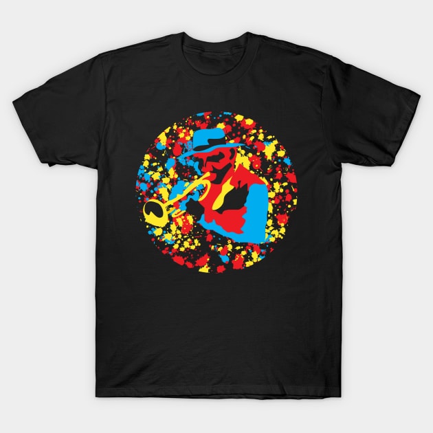 Multicolor Trumpet Musician Modern Style T-Shirt by jazzworldquest